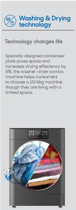Load image into Gallery viewer, T328514MLW-B 8Kg Washer Dryer with inverter motor.
