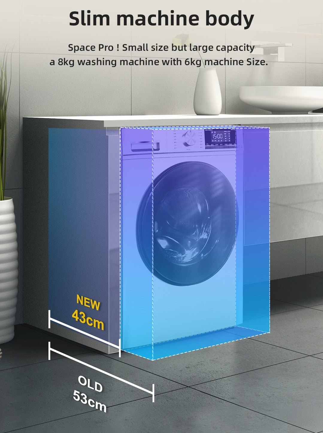 T35148MLW 8kg 1400 RPM Space Pro Thor Washing Machine - Image 4