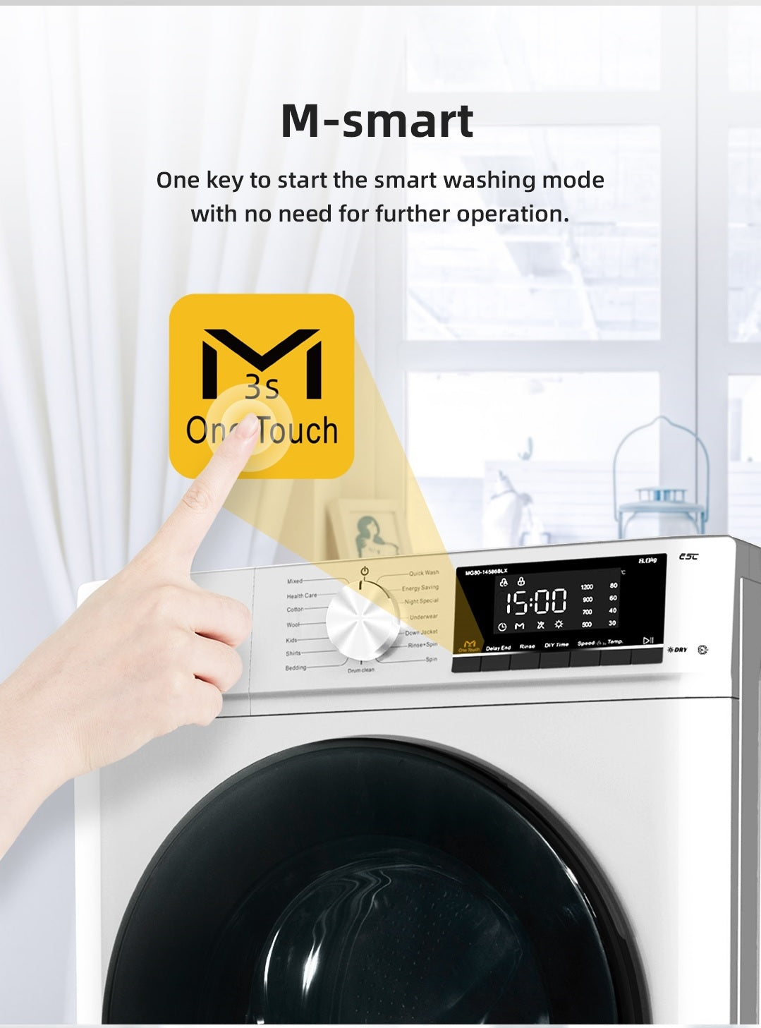 T35148MLW 8kg 1400 RPM Space Pro Thor Washing Machine - Image 3