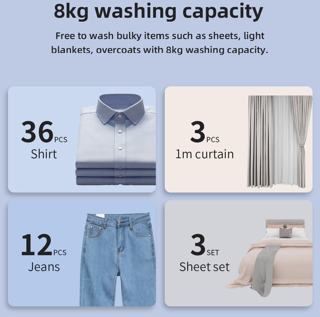 T35148MLW 8kg 1400 RPM Space Pro Thor Washing Machine - Image 7