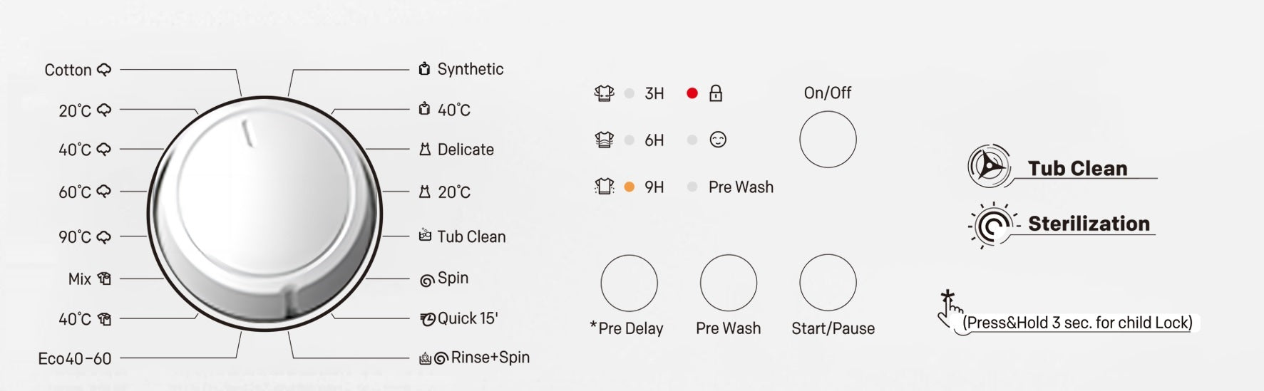 T35128SKW-E 8kg 1200 RPM family washing wachine - Image 2