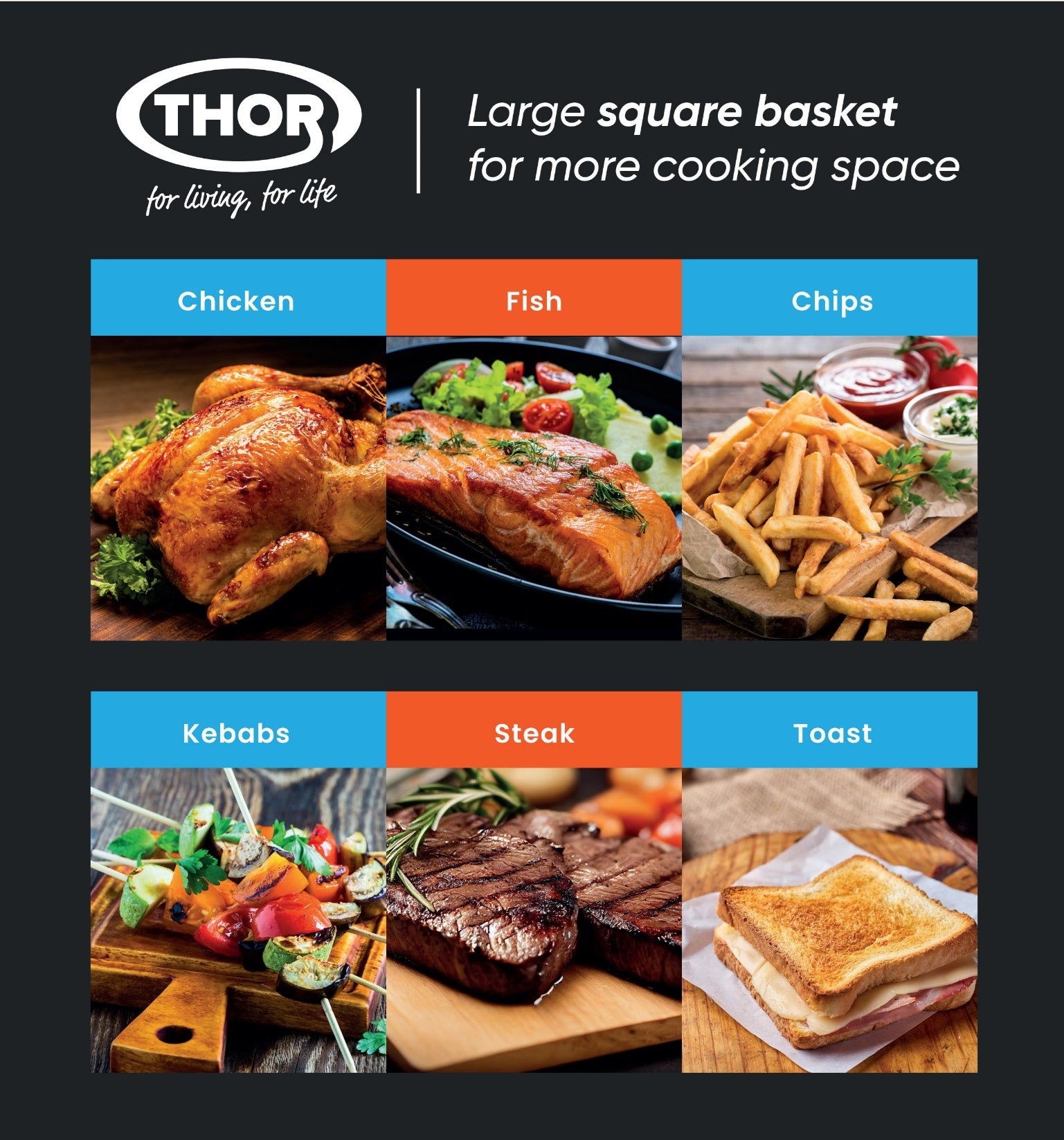 T8382SSD THOR 8L TWO DRAWER AIR FRYER - Image 4