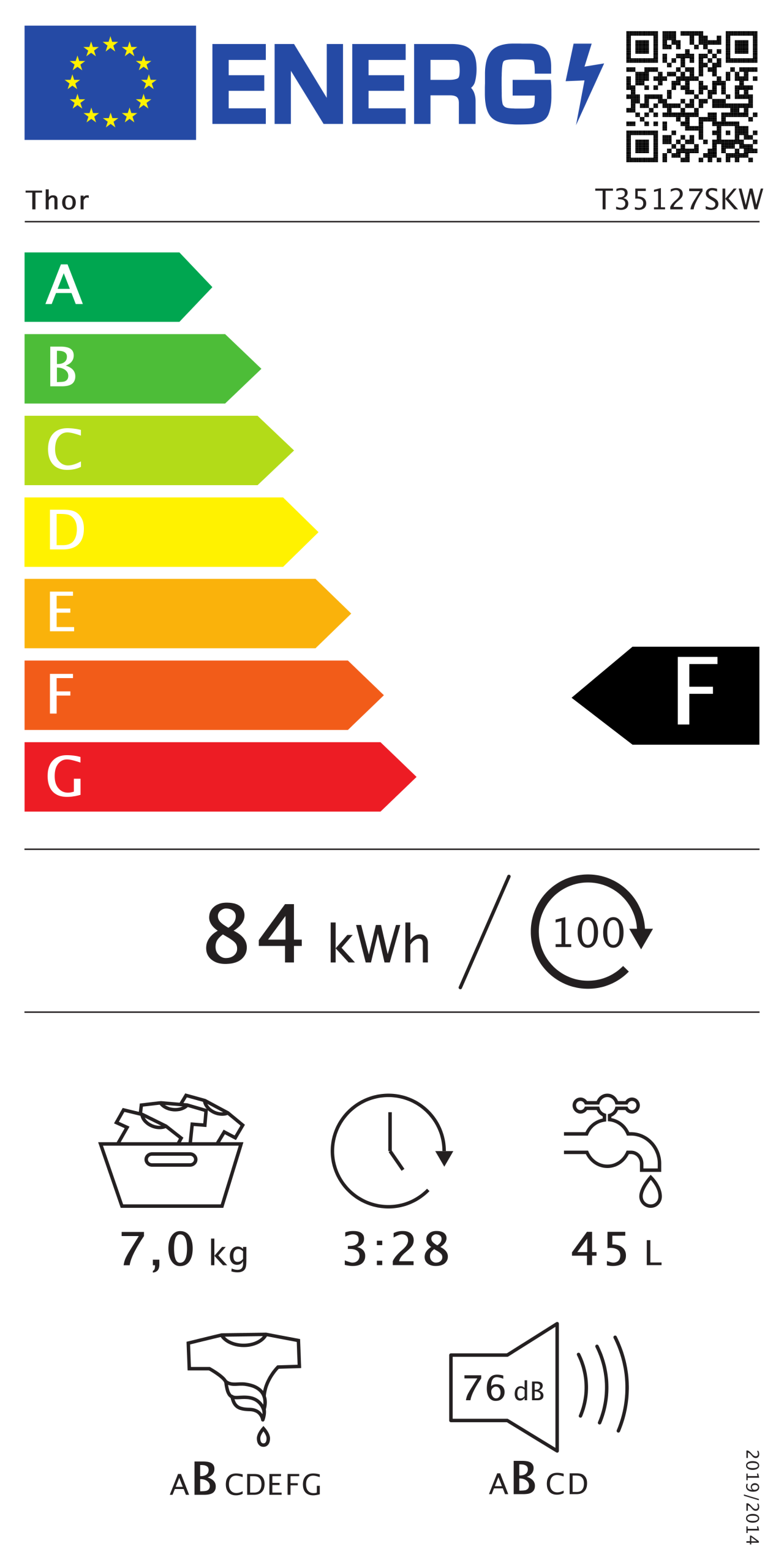 T35127SKW Thor Appliances Washing Machine 7kg - Image 3