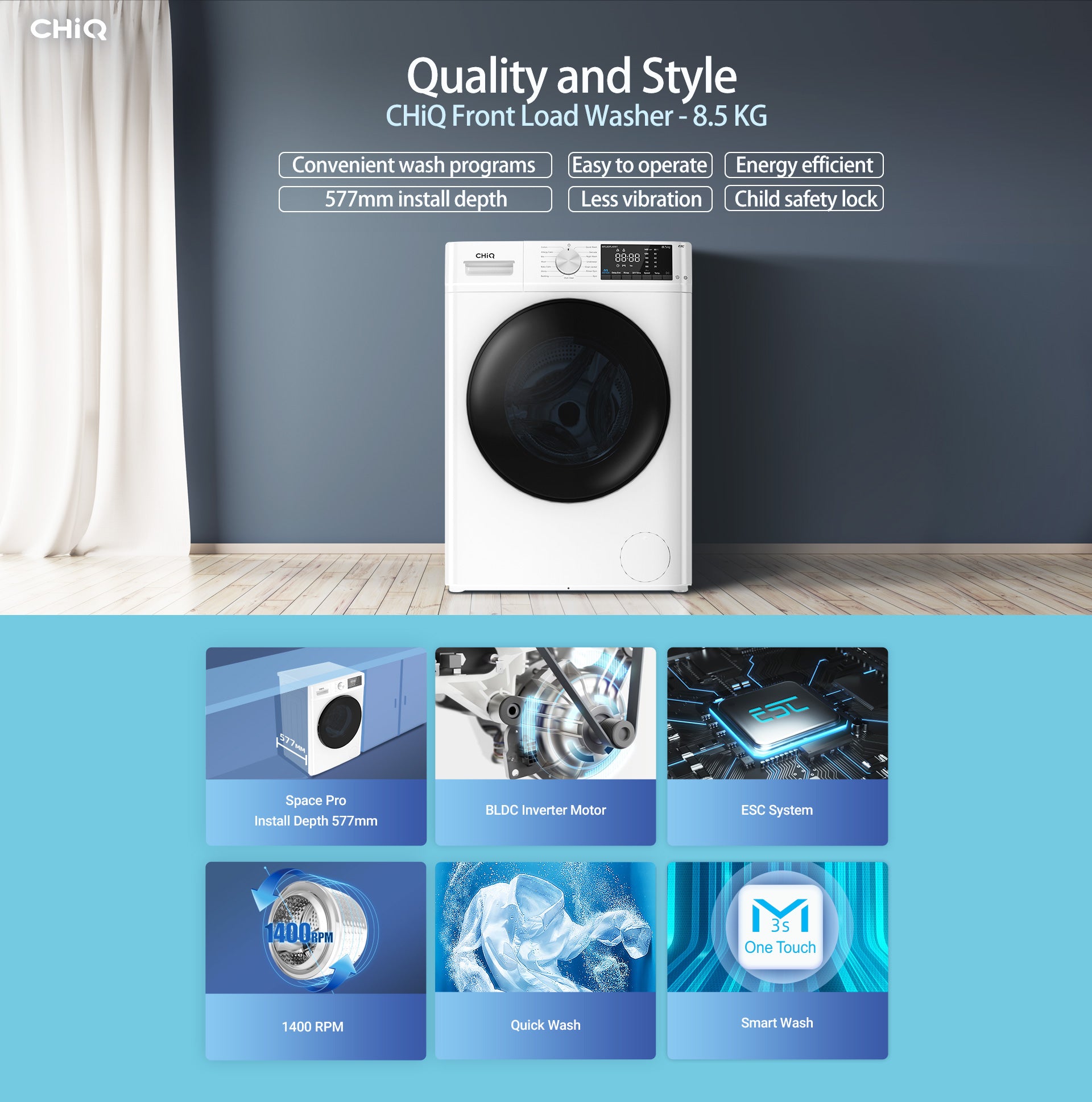 T328514MLG 8kg Lava Grey Washer Dryer - Image 12